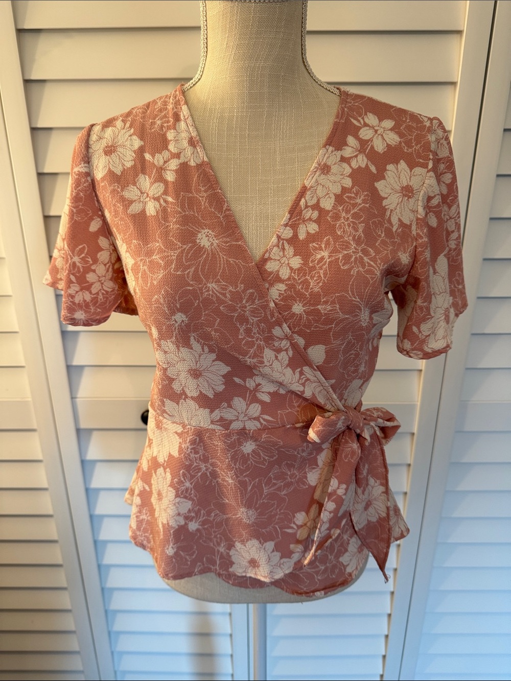 Wrap Blouse with Tie Waist